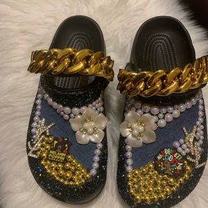 Black Beautiful Blinged out Crocs